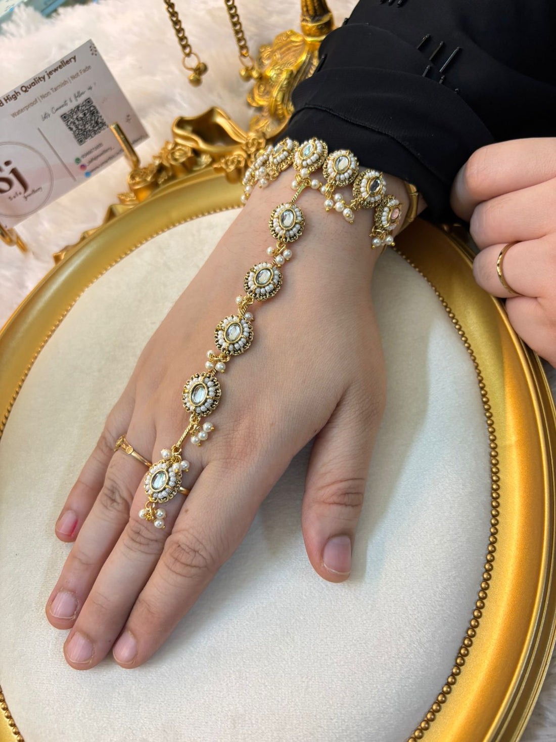 Traditional pearl  hand chain