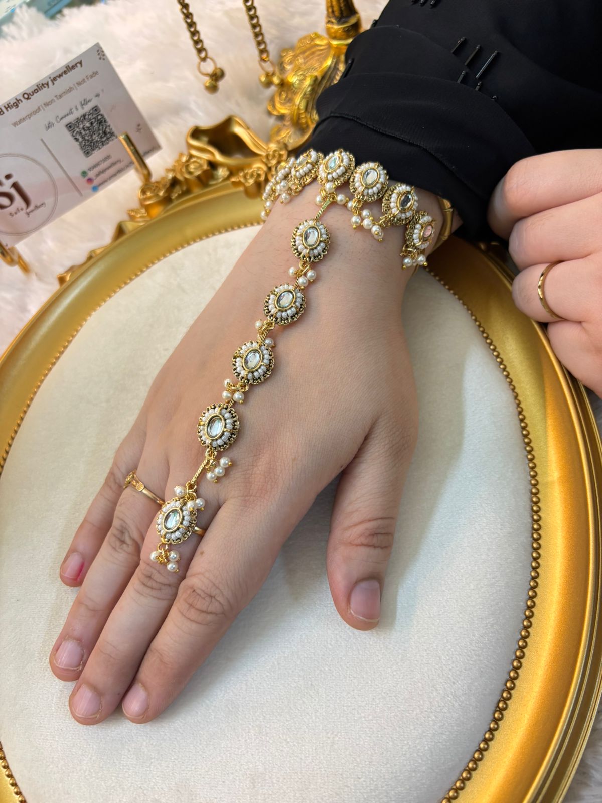 Traditional pearl  hand chain