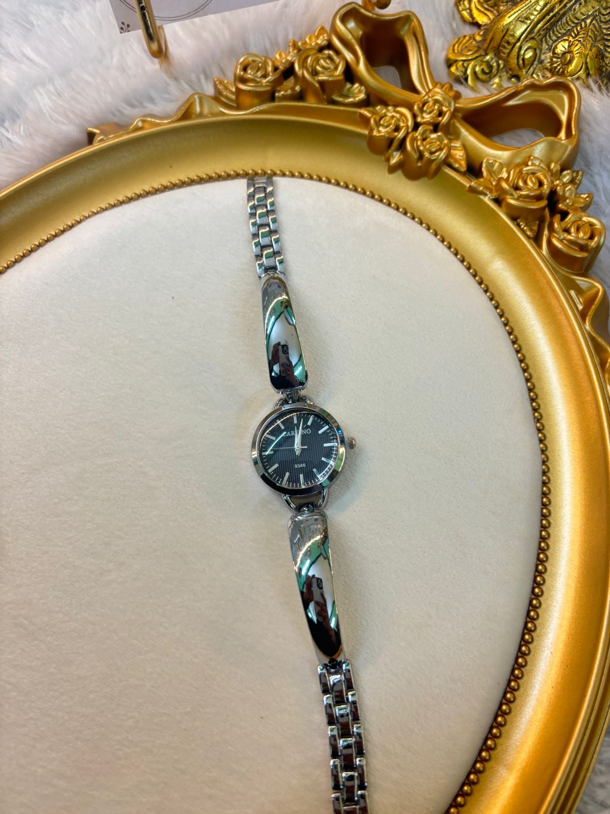 Silver black watch 021