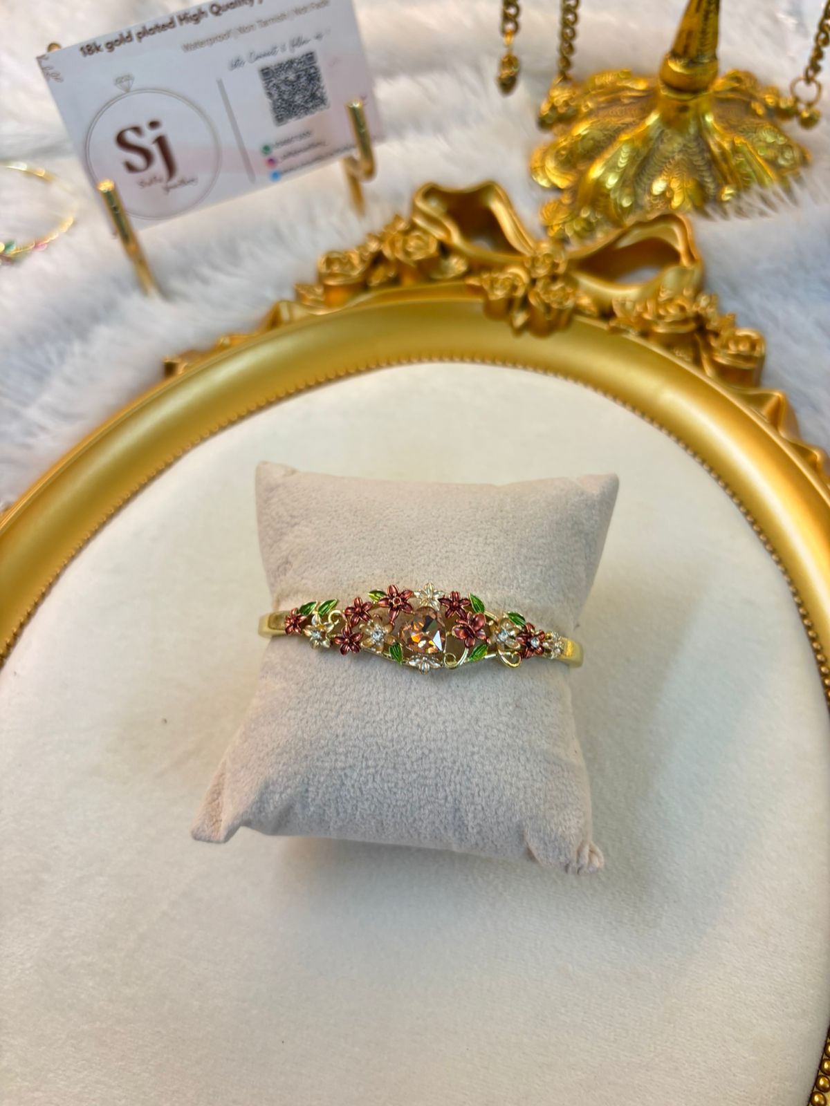 Peach orange floral kada 015