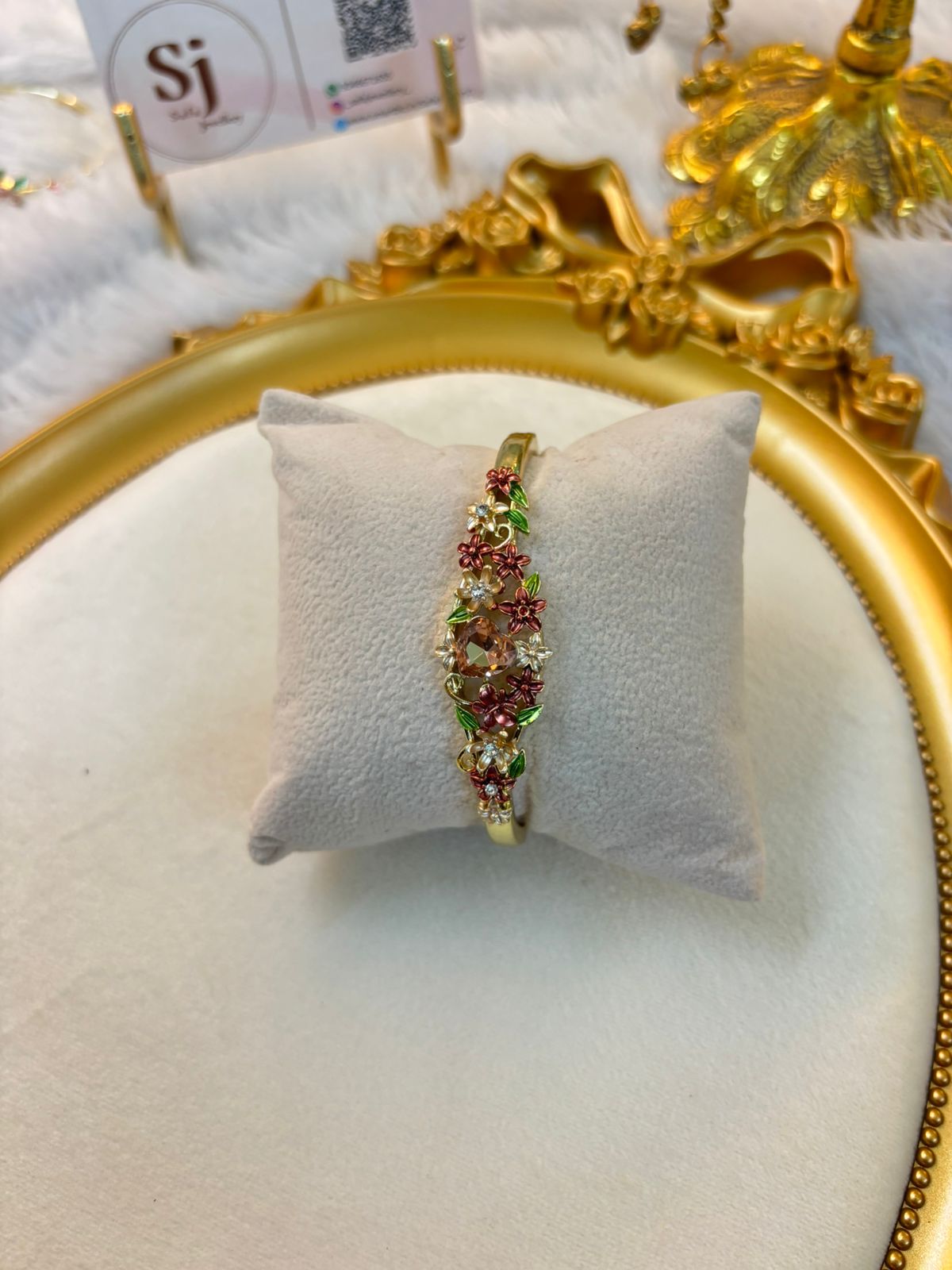 Peach orange floral kada 015