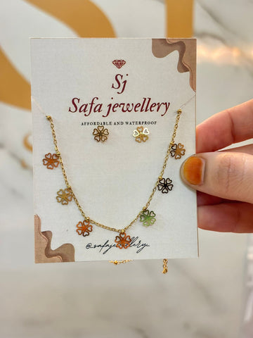 Charm golden necklace set 053