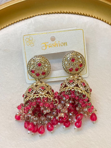 Pink Liya jhumkas 065