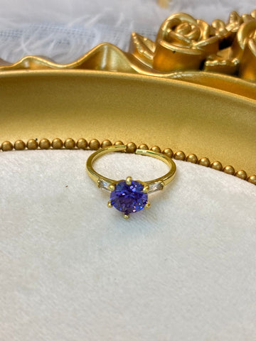 Purple stone ring 076