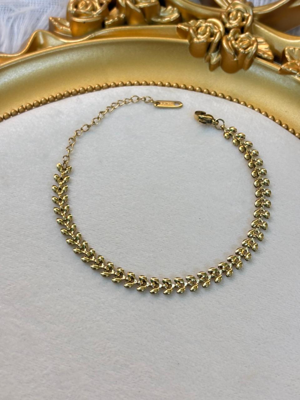 Leaf chain bracelet 087