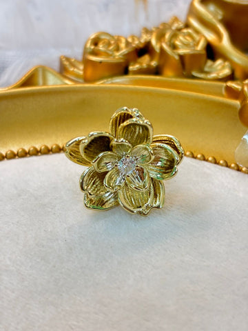 Folded Petal Flower Ring