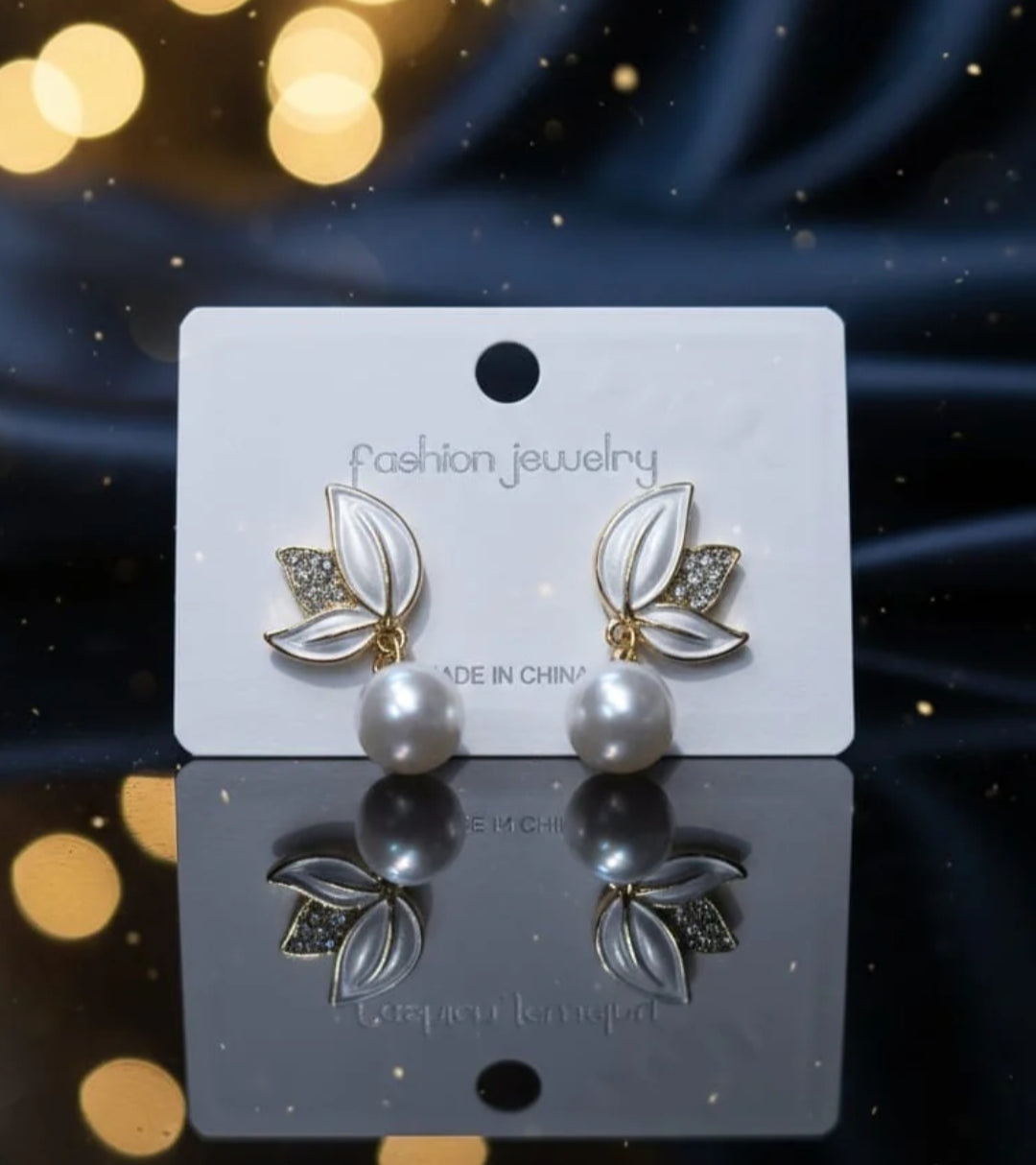 White petal earings