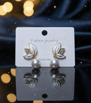 White petal earings