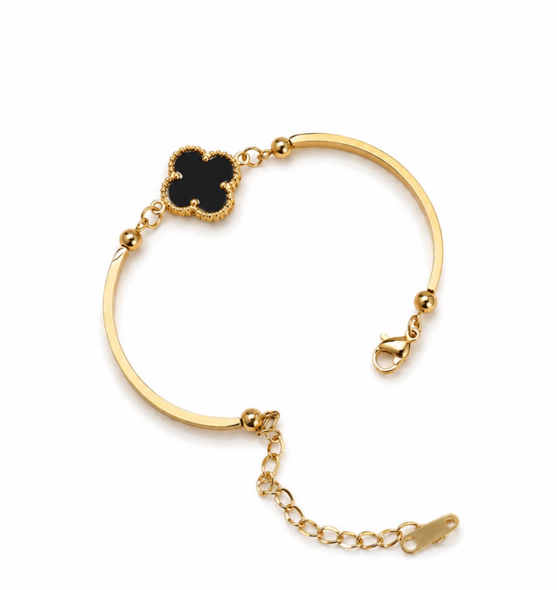 Black fourleaf bracelet